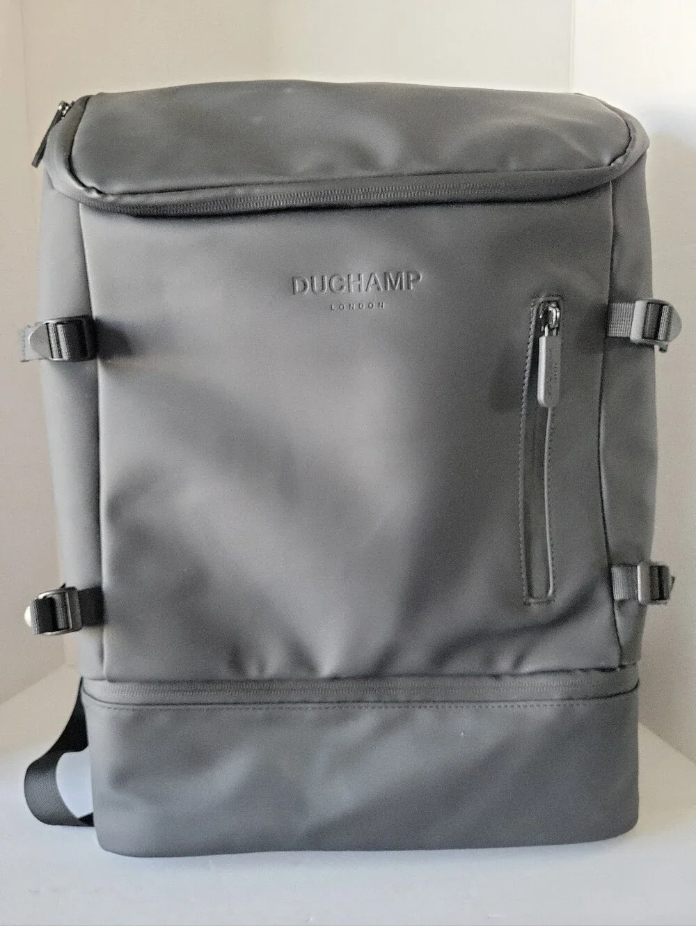 Duchamp London Black Laptop Backpack Rubberized Commuter Travel MSRP $205 NWT